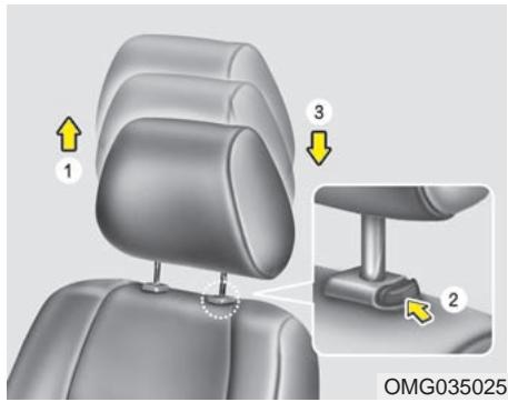 KIA Magentis MG (2005-2010) - Réglage vers l'avant ou l'arrêt (si équipé) - 1