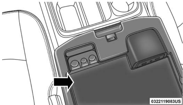 RAM 2500 (2018) - Compartment de rangement central - selon l'équipement - 1