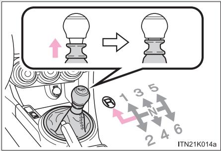 Scion tC 2 (2012) - Déplacement du levier de changement de vitesse à R - 1