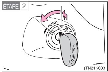 Scion tC 2 (2012) - Passage de la clé du mode "ACC" à "LOCK" - 1