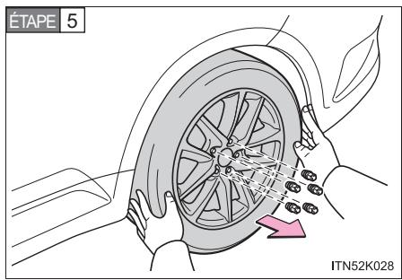 Scion tC 2 (2012) - Remplacement d'un pneu creve - 5