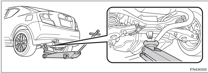 Scion tC 2 (2012) - Positionnement d'un cric rouleur - 2