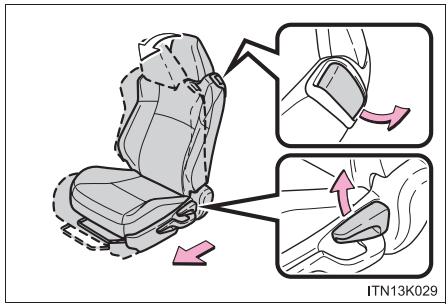 Scion tC 2 (2012) - Siège du conducteur (vehicules non dotés de la mémoire de position du siège) et siège du passager avant - 1