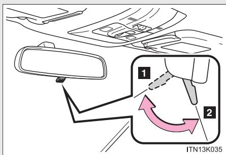 Scion tC 2 (2012) - 1-3. Composants régibles (sièges, rétroviseurs, volant) Rétroviseur interieur antireflet - 1