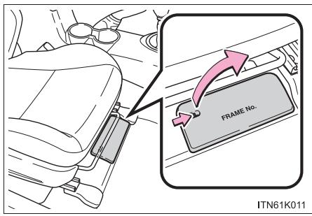 Scion tC 2 (2012) - ■ Numéro d'identification du vehicule - 1