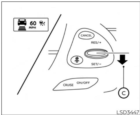 NISSAN Murano (2022) - Utilisation du mode de contrôle d'intervalle entre les véhicules - 1