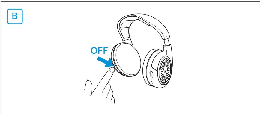 SENNHEISER RS120W - Mise hors tension - 3