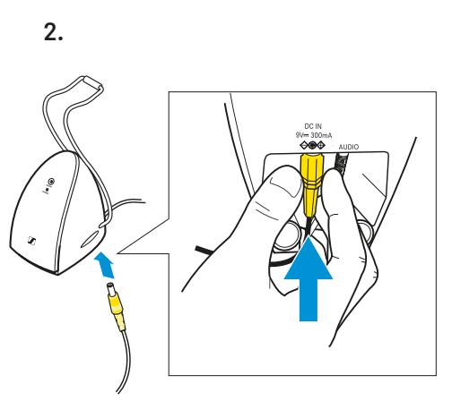 SENNHEISER RS120W - Raccorder l'émetteur au secteur - 3