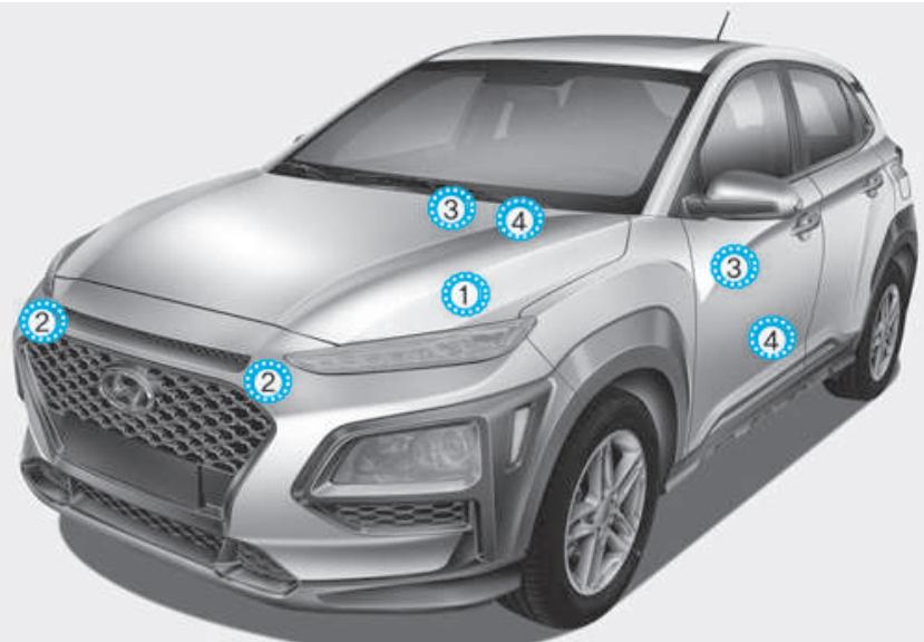 HYUNDAI Kona (2017-2020) - AVERTISSEMENT - 1