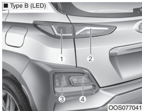 HYUNDAI Kona (2017-2020) - Remplacement de l'ampoule du feu multifonction arrière - 2