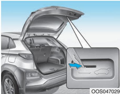 HYUNDAI Kona (2017-2020) - Dégagement d'urgence du hayon - 1