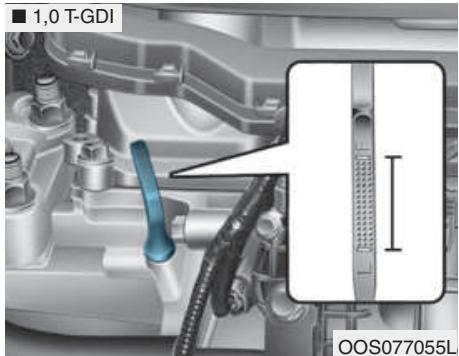HYUNDAI Kona (2017-2020) - Vérification du niveau d'huile moteur - 2
