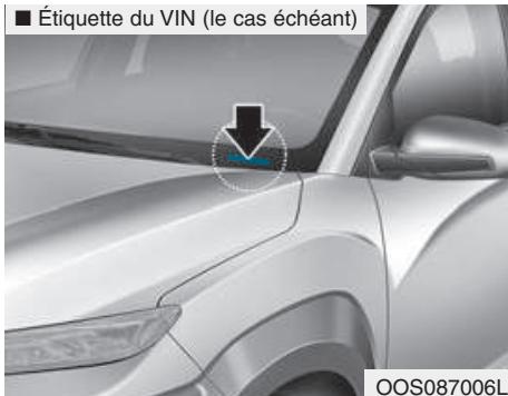 HYUNDAI Kona (2017-2020) - NUMERO D'IDENTIFICATION DU VEHICULE (VIN) - 2
