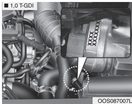HYUNDAI Kona (2017-2020) - NUMERO DU MOTEUR - 1