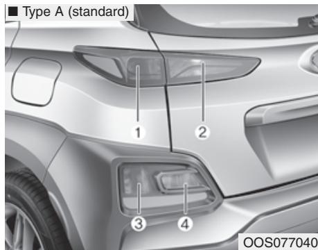 HYUNDAI Kona (2017-2020) - Remplacement de l'ampoule du feu multifonction arrière - 1
