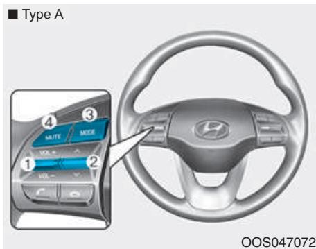 HYUNDAI Kona (2017-2020) - Commandes audio au volant (le cas échéant) - 1