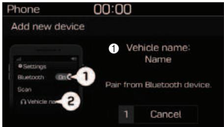 HYUNDAI Kona (2017-2020) - Appairage d'un apparéil Bluetooth® - 1