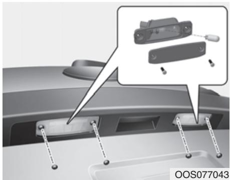 HYUNDAI Kona (2017-2020) - Remplacement de l'ampoule de I'éclairage de la plaque d'immatriculation - 1