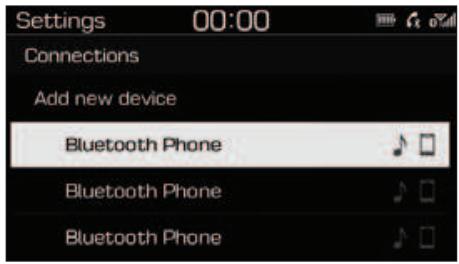 HYUNDAI Kona (2017-2020) - Connexion d'appareils Bluetooth® - 1