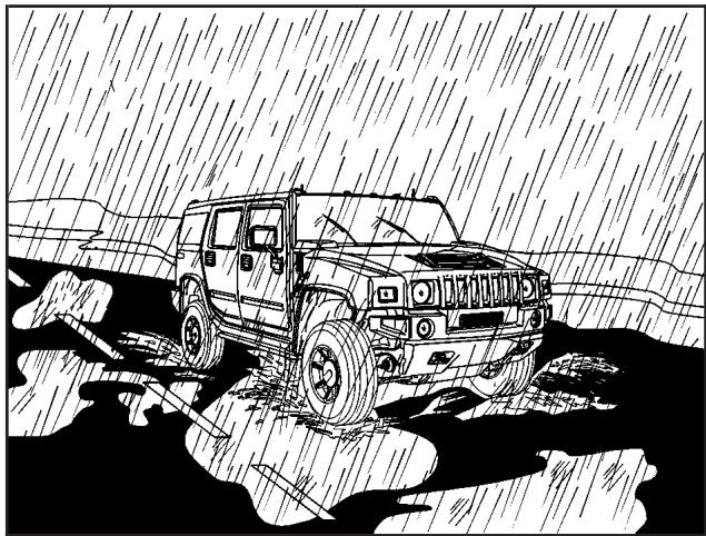 Hummer H2 (2007) - Conduite sous la pluie et sur routes mouillées - 1