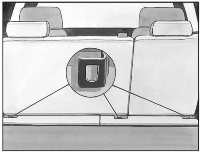 Hummer H2 (2007) - Emplacements de l'ancrage inférieur et de l'ancrage de sangle supérieure - 4