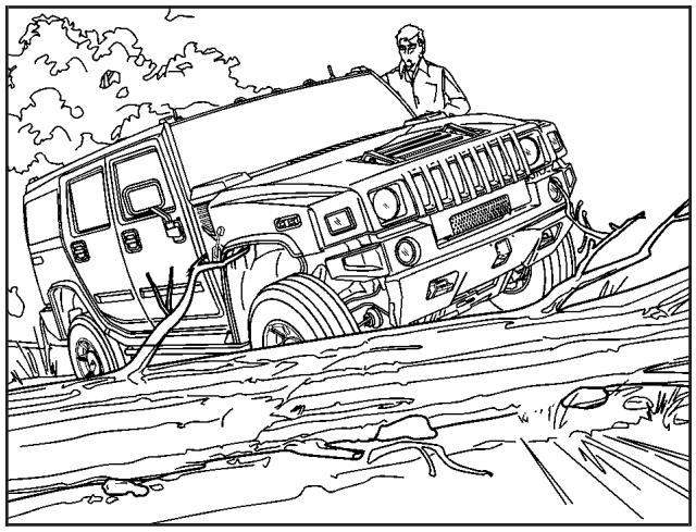 Hummer H2 (2007) - Calage du moteur sur une pente - 1