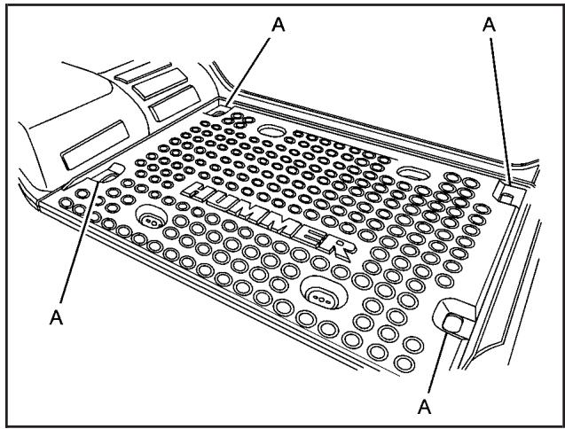 Hummer H2 (2007) - Orifices d'évacuation de plancher du compartiment utilitaire - 1