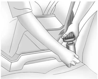 Buick Encore (2019) - Fixation des dispositifs de sécurité pour infant (Avec la ceinture de sécurité dans le siège arrêté) - 1