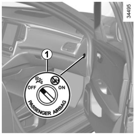 RENAULT Talisman (2015-2020) - SECURITE ENFANTS : désactivation-activation AIRBAG passager avant (1/3) - 1