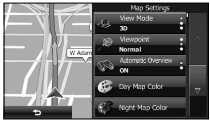 SUBARU BRZ (2016) Système de navigation - Map Settings (Paramètres de la carte) - 1