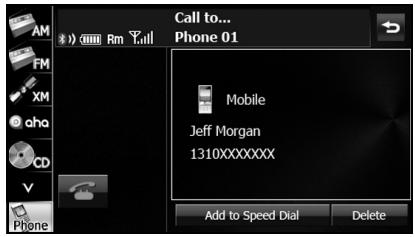 SUBARU BRZ (2016) Système de navigation - Appuyez sur la touche tactile Add to Speed Dial (Ajouter n° abrégé). - 1