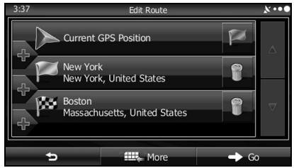SUBARU BRZ (2016) Système de navigation - Modification de la liste de destinations (modification d'itinéraire) - 1