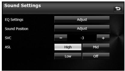 SUBARU BRZ (2016) Système de navigation - Sur l'écran Sound Settings (Configuration du son), appuyez sur la touche tactile - ou + sous SVC (CVS). - 2