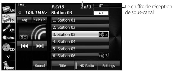 SUBARU BRZ (2016) Système de navigation - Appuyez sur la touche tactile Sub Ch (Ss-can.). - 1