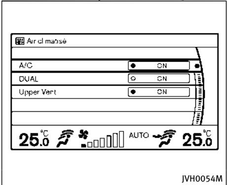 INFINITI Q70 (2015) - Réglage du début d'air : - 2