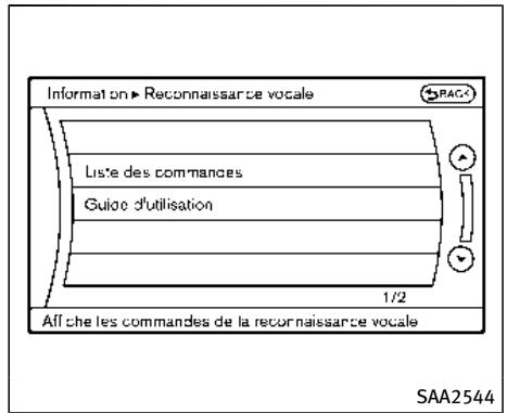 INFINITI Q70 (2015) - Afficher la liste des commandes - 1