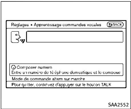 INFINITI Q70 (2015) - Enregistrement de la voix de l'utilisateur dans le système : - 3