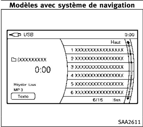 INFINITI Q70 (2015) - Sélection de fichiers (modèles avec système de navigation) - 2