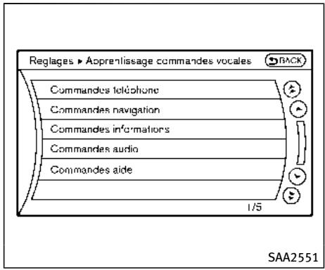INFINITI Q70 (2015) - Enregistrement de la voix de l'utilisateur dans le système : - 2