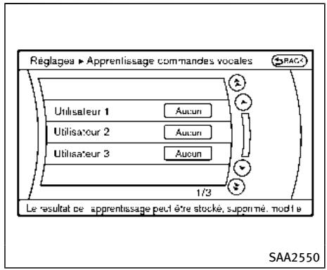 INFINITI Q70 (2015) - Enregistrement de la voix de l'utilisateur dans le système : - 1