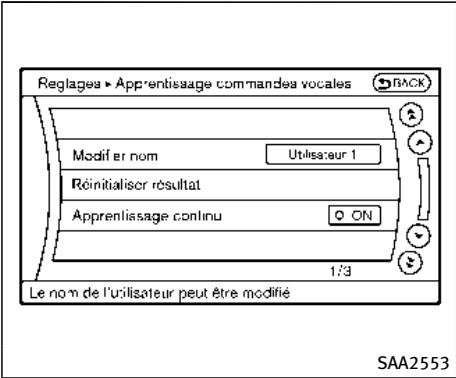 INFINITI Q70 (2015) - Enregistrement de la voix de l'utilisateur dans le système : - 4