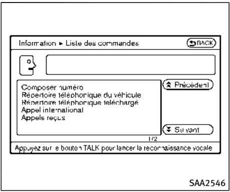 INFINITI Q70 (2015) - Afficher la liste des commandes - 3
