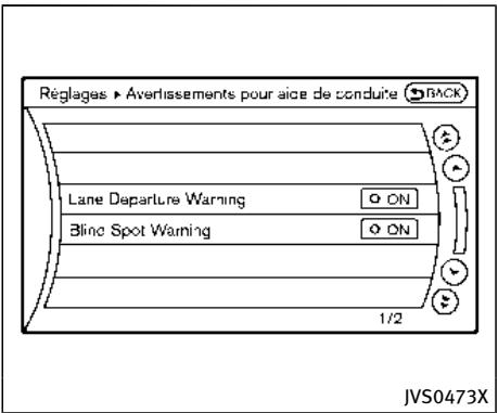 INFINITI Q70 (2015) - Comment activer/désactiver le système BSW - 1