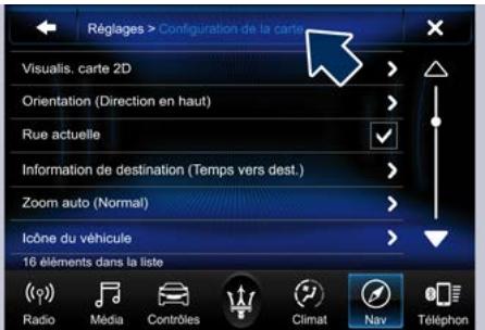 Maserati Quattroporte (2016) - Réglages — configuration de la carte - 1