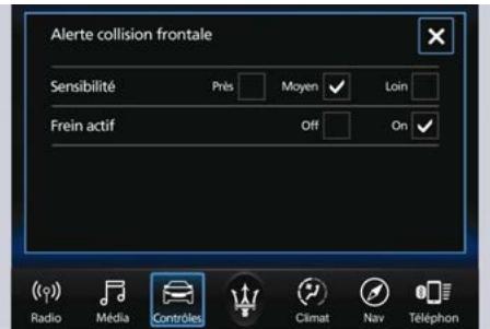 Maserati Quattroporte (2016) - Avertissement de collision avant (avec freinage actif) - 1