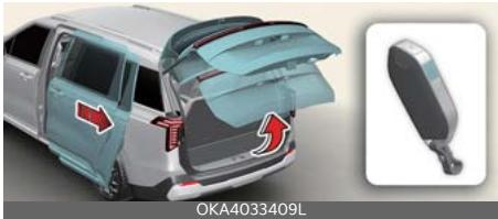 KIA Carnival (2025) - Utilisation des portes et hayon électriques à distance - 2