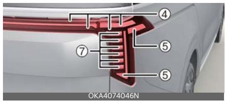 KIA Carnival (2025) - Position d'ampoule de feu (arrière) - 2
