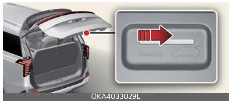KIA Carnival (2025) - Déverrouillage d'urgence de sécurité du hayon - 1