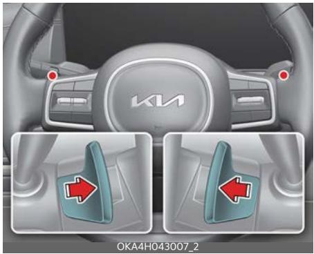 KIA Carnival (2025) - Sélecteur de vitesses au volant (selon l'équipement) - 1