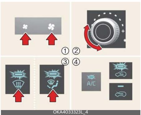 KIA Carnival (2025) - Désembuage de l'intérieur du pare-brise avec le système de commande de climatisation manuelle - 1